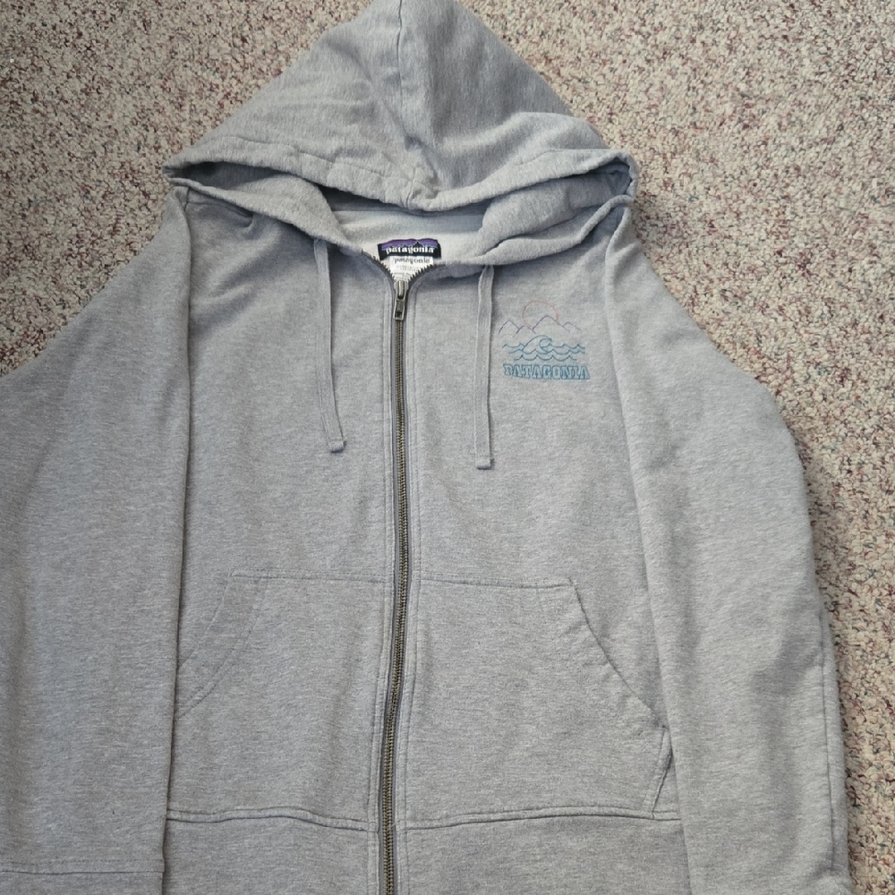 Patagonia Light Gray Full-Zip Hoodie